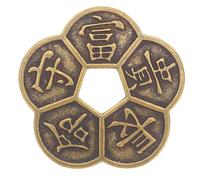 HEMOTON I Ching Pièces de monnaie chinoises Feng Shui en laiton de 5,1 cm pour décoration de divination porte-bonheur porte chance, richesse, succès et santé