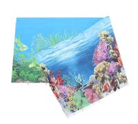 HEMOTON Image Décorative pour Aquarium Bleu, Double Face, Papier Épais | Se Retire Facilement, Se Fixe Aisément, Ne Décolore Pas, N’influence Pas L’eau, Décor Fond