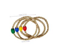HEMOTON Jeu de Lancer d'Anneaux 8 Pièces Corde Naturelle Jouets Éducatifs Garçon et Filles Coordination Œil-Main Jeux Interactifs Activité Parent-Garçon et Filles Jardin Intérieur Extérieur