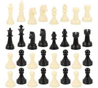 HEMOTON Jeu de Pièces d'Échecs en Plastique PP 1 Set Complet sans Échiquier Roi 65 MM Pièces de Rechange pour Jeu d'Échecs International Résistants pour Parties en Famille et Loisirs