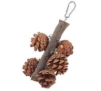 HEMOTON Jouet à Mâcher Forme De Pomme De Pin pour Oiseaux Balançoire Suspendue pour Cage Jouet à Mordre pour Petits Oiseaux