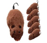 HEMOTON Jouet Mécanique pour Chat en Peluche Coloré Aléatoire, Lot De 6 Souris Mécaniques Solide, Jouet Interactif Stimulant pour Animaux De Compagnie