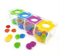 HEMOTON Jouet Perroquet Interactif, Boîte à Pièces en Acrylique pour Dressage Intelligence, Jeu Éducatif de Tri des Couleurs pour Gris du Gabon, Ara, Perruche