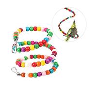 HEMOTON Jouet pour Oiseaux Perles de Bois Échelle Pivotante pour Perroquet Balançoire Arc-Ciel Jouet Exercice Amusant