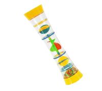 HEMOTON Kaléidoscope Éducatif Rotatif pour Garçon et Filles, Plastique Jaune, Simulateur de Son de Pluie Billes Roulantes, Jouet Sensoriel Ludique pour Éveil Bébé,