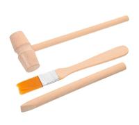 HEMOTON Kit D’Outils D’Excavation pour Garçon et Filles - Petit Marteau en Bois, Burin et Brosse - Éducatif de Fouilles Archéologiques pour Découvrir Pierres Précieuses et Cristaux, Kit