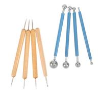 HEMOTON Kit D’Outils de Modelage D’Argile 8 Pièces à Double Extrémité | Manches en Bois, Métal et Plastique, pour Ateliers Créatifs, Poterie et Projets Bijoux