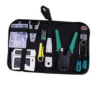 HEMOTON Kit D’outils De Réparation Lan Pour Installation Réseau, Testeur De Câble Multifonction, Pince à Sertir Professionnelle, Usage Informatique Et Bricolage, Portable Et Compact, Couleur Noire