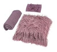 HEMOTON Kit Daccessoires Photo pour Bébé - 1 Couverture 1 Écharpe 1 Nœud - Kit De Soins pour Nouveau-né - Accessoire Photo pour Bébé