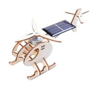 HEMOTON Kit Hélicoptère Solaire Jouet Éducatif Garçon et Filles, Maquette Bois DIY, Taille Moyenne, Modèle Expérimental Scientifique, Jeu Stem pour Apprentissage Maison Bureau,