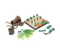 HEMOTON Kit Miniature de Ferme pour Maison de Poupée Modèle de Champ de Légumes avec Chariot de Jardin et Outils Agricoles Accessoires Miniatures de Jardinage pour Scènes de Ferme