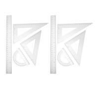 HEMOTON Kit Règle à Dessin et Rapporteur pour Bureau, 2 Sets Équerres Isocèles et Droit, Accessoires Légers en Ps pour Design Artistique et Ingénierie