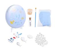 HEMOTON Kit Souvenir D'empreintes De Bébé -né, Argile Légère Bleu Clair, Moule Main Et Pied, Matériel Sûr Sans, Présent Naissance, Mémoire D’enfance, Coffret