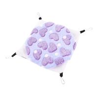 HEMOTON Lit Suspendu pour Animaux à Double Couche, Chaud, Peluche, Pourpre | Capacité Portante, Motif Cœur Tendre, Format Petit Animal, Usage Intérieur, Style Joli