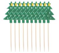 HEMOTON Lot de 10 Cure-Dents Festifs en Forme d'arbre de Noël pour Gâteaux, Fruits Et Desserts, Fêtes de Fin D'année, Apéritifs, Autocollants