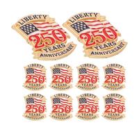 HEMOTON Lot de 10 Épinglettes Commémoratives en Alliage Drapeau Américain, Broches Légères Patriotiques pour Revers et Chapeaux, Souvenirs du 250e Anniversaire des États-unis,