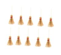 HEMOTON Lot de 10 Mini Balais Suspendus avec Corde Rouge, Grand Format, Décoration Halloween, Accessoires de Costume Pendus et Jouets Balai d'halloween, pour Fête et Costume