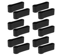 HEMOTON Lot de 12 Accessoires pour Bâtons De Randonnée Clip De Fixation en Plastique Collier De Serrage Dragonne Réglable Sangle pour Bâton De Marche Sangle pour Canne Noir