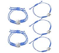 HEMOTON Lot de 12 Bracelets de Pom-pom en Corde Tressée Bleue Ajustable, Bracelets Joncs Résistants pour Bijoux de Sport, Présents pour Équipe de Cheerleading Lors de Matchs