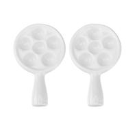 Hemoton Lot de 2 assiettes à escargots en céramique avec 6 trous ronds en porcelaine pour la maison, la cuisine, le restaurant, l'hôtel, le four