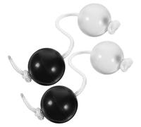 HEMOTON Lot de 2 Boules Rythmiques à Secouer Africaines pour Garçon et Filles, Instrument de Percussion en Plastique Noir et Blanc, pour Initiation Musicale et Jeux Éducatifs la Maison