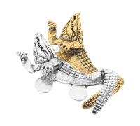HEMOTON Lot de 2 Broches Animalières Alligator en Alliage Rétro pour Homme, Épingles à Foulard et Broches de Costume, Accessoire Élégant pour Vestes, Chemises et Tenues Formelles