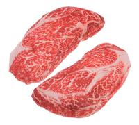 HEMOTON Lot de 2 Jouets pour Chiens Steak Simulé Sonore en Peluche Résistante 18 Cm, Accessoires Interactifs pour Animaux de Compagnie Actifs et Joueurs