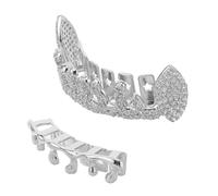 HEMOTON Lot de 2 Ornements Dentaires Métalliques Style Hip-Hop Forme Irrégulière Bijoux pour Hommes et Femmes Accessoires Cosplay et Rap Décoration Buccale pour Adultes Look Rap