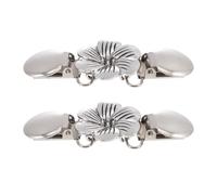 HEMOTON Lot de 2 Pinces à Vêtements pour Femmes, Clips Rétro à Motif Fleurs Anciennes, Accessoires pour Châle, Pull, Robe, Col Maintien Anti-dévoilement, Usage Quotidien et Événements