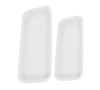 HEMOTON Lot De 2 Plateaux À Plantes : Soucoupe Rectangulaire en Résine pour Pots De Fleurs, Base pour Pot De Fleurs pour Intérieur Et Extérieur, Bac Récupérateur d'eau Facile À