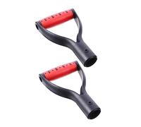 HEMOTON Lot De 2 Poignées De Pelle en Plastique Forme Jardinage, Manche Intérieur ø 3,2 Cm, Grip Rouge Et Noir, Remplacement Professionnel pour Outil à Main De Jardin