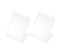 HEMOTON Lot de 2 Porte-étiquettes Prix Transparents en Plastique Forme L Insertion Facile et Support Incliné pour Restaurant et Mariage