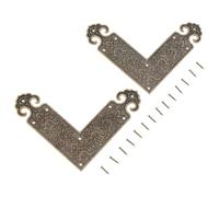 HEMOTON Lot de 2 Protections d'angle en Laiton Rétro Doré pour Meubles, Surface Lisse, Forme en L, Support Décoratif pour Cabinet et Table en Bricolage