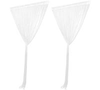HEMOTON Lot de 2 Rideaux à Fils Argentés pour Porte et Fenêtre en Polyester, Décoratifs et Séparateurs pour Noël et Mariage, Dimensions 1x2 Mètres