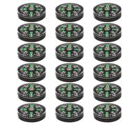 HEMOTON Lot de 20 Boussoles De Survie Compactes De Poche Boussoles De Randonnée Miniatures À Bouton pour Filles Portables Noires