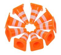 HEMOTON Lot de 20 Cônes de Signalisation Routière Miniatures Orange pour Garçon et Filles, Éducatif de Panneaux et Barrières de Chantier, Plastique Solide, Apprentissage Code Route et Jeu