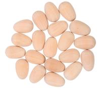 HEMOTON Lot de 20 Œufs Factices en Bois 35 Mm pour Bricolages de Pâques, Décorations Créatives en Bois Naturel, Activités DIY Garçon et Filles et Fête de Pâques, Simulation D'œufs