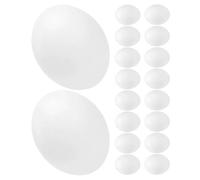 HEMOTON Lot de 24 Faux Œufs D'entraînement pour Oiseaux en Plastique Solide, Œufs Réalistes Blancs Taille N°3 pour Perruches, Calopsittes et Pinsons, Accessoires D’élevage et