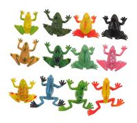 HEMOTON Lot de 24 Figurines Grenouilles Réalistes, Jouets Grenouilles pour Garçon et Filles, Décorations Tropicales, Petites Figurines en Plastique, Présent Anniversaire Éducatif, Modèle