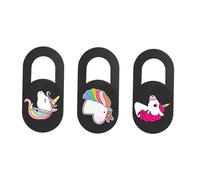 HEMOTON Lot De 3 Caches Webcam Ultra-Fins Décor Licorne, pour Ordinateur Portable Et Tablette, Curseur De Confidentialité Mobile, Protection Glissière Sécurité Numérique Couleur Multicolore