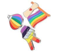 HEMOTON Lot de 3 Épingles de Fierté Arc-en-ciel en Alliage pour Paquet à Dos et Chapeaux, Symbole de Paix et D'égalité, pour Noël et Anniversaires
