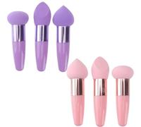 HEMOTON Lot de 3 Éponges à Maquillage en Latex Manche, Forme Tête de Champignon, Douces Peau, pour Usage Voyage et Maquillage Visage Plusieurs styles