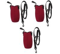 HEMOTON Lot De 3 Gobelets Porte-Mousqueton Bouteille d'eau avec Poignée Bouteille d'eau Courante Housse De Tasse d'eau Portable avec Bandoulière Conteneur d'eau