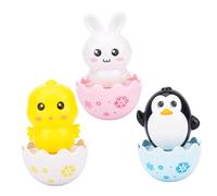 HEMOTON Lot de 3 Jouets à Toupie pour Bébé, Motifs Dessins Animés Colorés, Plastique Résistant aux Chocs, Apaisant et Éducatif pour Éveil Sensoriel, pour Attraper la Tétine