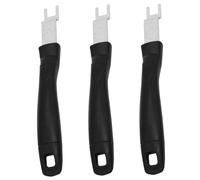 HEMOTON Lot De 3 Lève-grilles Barbecue en Acier Inoxydable Poignée Noire Antidérapante, Outils Résistants à La Chaleur pour Retirer Grilles Et Plaques De Cuisson, Usage Maison Et Professionnel