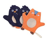 HEMOTON Lot De 3 Moufles De Bain Animaux Pour Bébé Garçon Et Filles Coton Doux Léger Et Solide Accessoire De Bain Ludique Pour Garçon Et Filles Set De Lavage Bébé Adapté Au Voyage