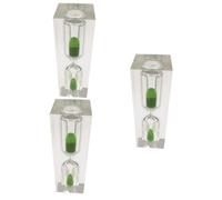 HEMOTON Lot De 3 Sabliers Décoratifs en Cristal De 3 Minutes pour Garçons Et Filles Compte À Rebours Sablier en Plastique Vert