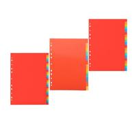 HEMOTON Lot de 3 Sets de Sets de Ensembles D'intercalaires pour Classeur en Pvc Onglets Écrits, Séparateurs Polyvalents pour Dossiers A4, pour Bureau et Organisation