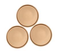 HEMOTON Lot de 3 Soucoupes en Céramique Dorée 18,7x18,7x2,25 Cm pour Pots de Fleurs, Bac de Récupération d'eau et Terre, Plateaux Ronds pour Plantes D'intérieur et D'extérieur,