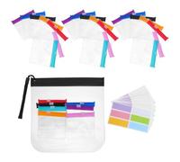 HEMOTON Lot de 39 Set de Sachets Transparents à Fermeture Zip Auto-Scellants Étiquettes Vierges Mini Sachets en Plastique pour Pilules et Compléments Alimentaires Organiseur Portable